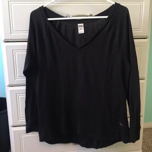 💕PINK Victoria’s Secret SOFT Black Long Sleeve